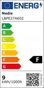 Nedis Nedis LBPE27A602 lampa LED Biały 3000 K 8,5 W E27 F 2