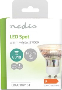 Nedis Nedis LBGU10P161 lampa LED Ciepłe białe 2700 K 1,9 W GU10 F 3