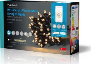 Dekoracja świąteczna Nedis Nedis WIFILX01W50 oświetlenie dekoracyjne Lekki łańcuch do dekoracji Biały 50 lamp(y) LED 1,81 W G 8