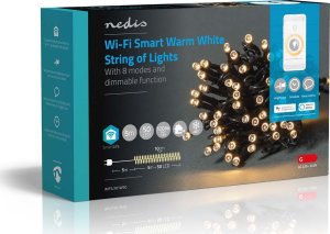 Dekoracja świąteczna Nedis Nedis WIFILX01W50 oświetlenie dekoracyjne Lekki łańcuch do dekoracji Biały 50 lamp(y) LED 1,81 W G 9