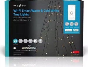 Dekoracja świąteczna Nedis Nedis SmartLife Dekorative LED| Wi-Fi| Warm bis kühlen weiß| 200 LED's| 10 x 2 m| Lekki łańcuch do dekoracji Czarny 200 lamp(y) 4,3 W G 1