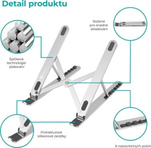 Misura Misura ME12 Podstawka pod notebooka i tablet Srebrny 5