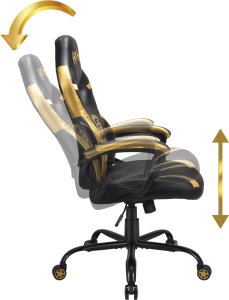 Krzesło biurowe Subsonic Subsonic Junior Hogwarts Fotel dla gracza Wyściełane siedzisko tapicerowane Czarny, Żółty 11