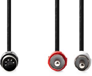 Kabel Nedis Nedis CAGL20200BK10 kabel audio 1 m DIN (5-pin) 2 x RCA Czarny 2
