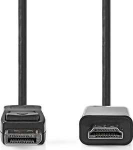 Adapter AV Nedis Nedis CCGL37100BK30 adapter kablowy 3 m HDMI Typu A (Standard) DisplayPort Czarny 2