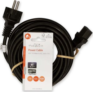 Kabel zasilający Nedis Nedis CEGL10030BK50 kabel zasilające Czarny 5 m CEE7/7 C13 panel 3