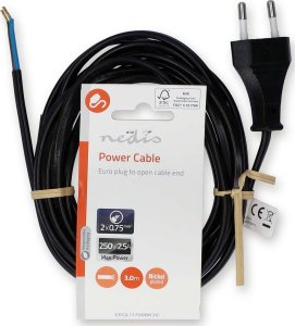 Kabel zasilający Nedis Nedis CEGL11700BK30 kabel zasilające Czarny 3 m Wtyczka zasilająca typu C 3