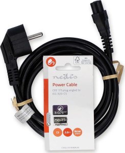 Kabel zasilający Nedis Nedis CEGL10100BK20 kabel zasilające Czarny 2 m C5 panel 3