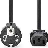 Kabel zasilający Nedis Nedis CEGL10030BK20 kabel zasilające Czarny 2 m CEE7/7 C13 panel 2