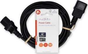 Kabel zasilający Nedis Nedis CEGL10500BK20 kabel zasilające Czarny 2 m C14 panel C13 panel 3