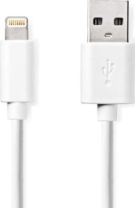 Kabel USB Nedis Lightning - USB-A 1 m Biały (CCGL39300WT10) 1