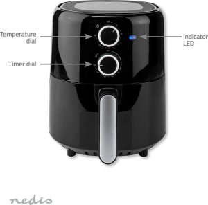Frytkownica beztłuszczowa Nedis Nedis KAAF130BK frytkownica Pojedyńczy 3 l Autonomiczny 1500 W Frytkownica na gorące powietrze Czarny 6