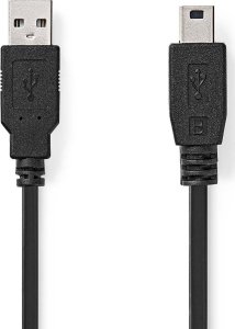 Kabel USB Nedis Nedis CCGL60300BK20 kabel USB 2 m USB 2.0 USB A Mini-USB B Czarny 1