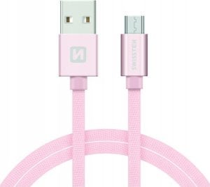 Kabel USB Swissten USB-A - micro-B 1.2 m Różowy (71522205) 1