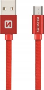 Kabel USB Swissten USB-A - micro-B 0.2 m Czerwony (71522106) 1