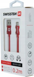 Kabel USB Swissten USB-A - micro-B 0.2 m Czerwony (71522106) 2