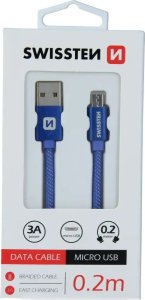 Kabel USB Swissten USB-A - micro-B 0.2 m Czerwony (71522106) 3