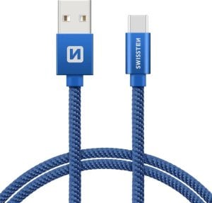 Kabel USB Swissten USB-A - USB-C 2 m Niebieski (71521308) 1