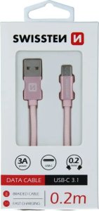 Kabel USB Swissten USB-A - USB-C 0.2 m Czerwony (71521106) 8