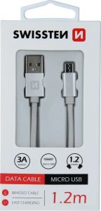 Kabel USB Swissten USB-A - micro-B 1.2 m Szary (71522202) 15