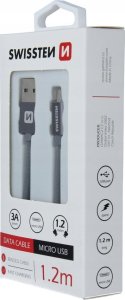 Kabel USB Swissten USB-A - micro-B 1.2 m Szary (71522202) 2