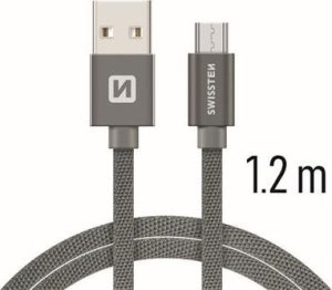 Kabel USB Swissten USB-A - micro-B 1.2 m Szary (71522202) 5