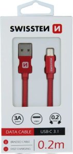 Kabel USB Swissten USB-A - USB-C 0.2 m Srebrny (71521103) 8