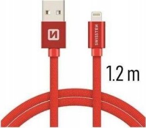 Kabel USB Swissten USB-A - Lightning 1.2 m Czerwony (71523206) 1