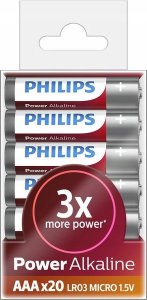 Philips BATERIA PHILIPS AAA LR03 20SZT BATERIE POWER ALKALINE LR03P20T/10> 1