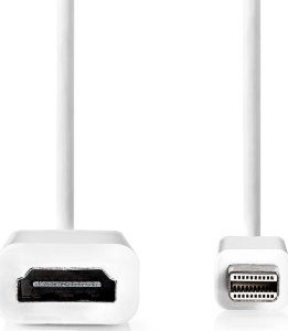 Adapter AV Nedis Nedis CCGB37650WT02 adapter kablowy 0,2 m Mini DisplayPort HDMI Typu A (Standard) Biały 2