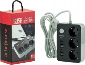 Kabel zasilający ColorWay Colorway CW-CHE36B rozgałęziacz 1,8 m 3 x gniazdo sieciowe Wewnętrzna Czarny, Szary 11