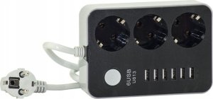Kabel zasilający ColorWay Colorway CW-CHE36B rozgałęziacz 1,8 m 3 x gniazdo sieciowe Wewnętrzna Czarny, Szary 12