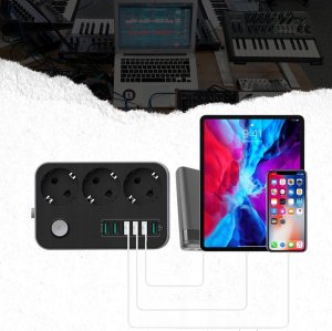 Kabel zasilający ColorWay Colorway CW-CHE36B rozgałęziacz 1,8 m 3 x gniazdo sieciowe Wewnętrzna Czarny, Szary 19