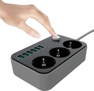 Kabel zasilający ColorWay Colorway CW-CHE36B rozgałęziacz 1,8 m 3 x gniazdo sieciowe Wewnętrzna Czarny, Szary 5