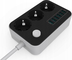Kabel zasilający ColorWay Colorway CW-CHE36B rozgałęziacz 1,8 m 3 x gniazdo sieciowe Wewnętrzna Czarny, Szary 9