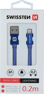 Kabel USB Swissten USB-A - Lightning 0.2 m Czarny (71523101) 5