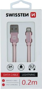 Kabel USB Swissten USB-A - Lightning 0.2 m Czarny (71523101) 7