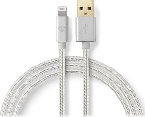 Kabel USB Nedis USB-A - Lightning 3 m Srebrny (CCTB39300AL30) 1