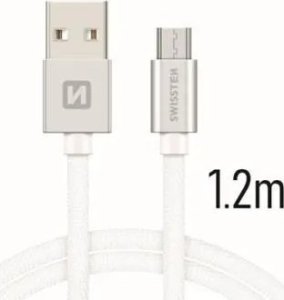 Kabel USB Swissten USB-A - micro-B 1.2 m Srebrny (71522203) 12