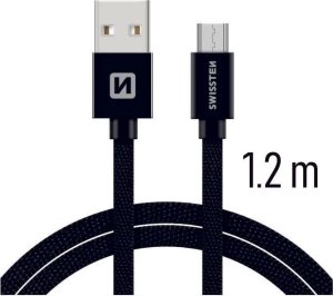 Kabel USB Swissten USB-A - micro-B 1.2 m Srebrny (71522203) 3
