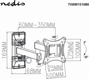 Nedis Nedis TVWM1510BK uchwyt do telewizorów 68,6 cm (27") Czarny 2