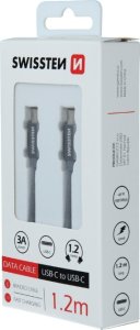 Kabel USB Swissten USB-C - USB-C 1.2 m Czarny (71527202) 2