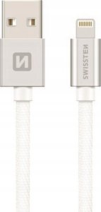 Kabel USB Swissten USB-A - Lightning 0.2 m Srebrny (71523103) 1