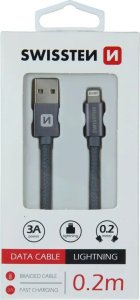 Kabel USB Swissten USB-A - Lightning 0.2 m Srebrny (71523103) 10