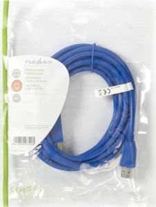 Kabel USB Nedis USB-A - USB-B 3 m Niebieski (CCGP61100BU30) 5