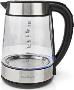 Nedis Nedis KAWK320EGS czajnik elektryczny 1,7 l 2200 W Stal nierdzewna, Przezroczysty 14
