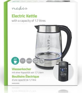 Nedis Nedis KAWK320EGS czajnik elektryczny 1,7 l 2200 W Stal nierdzewna, Przezroczysty 10