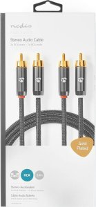 Kabel Nedis RCA (Cinch) x2 - RCA (Cinch) x2 2m szary (CATB24200GY20) 7