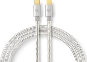 Kabel USB Nedis USB-C - USB-C 2 m Srebrny (CCTB60800AL20) 1