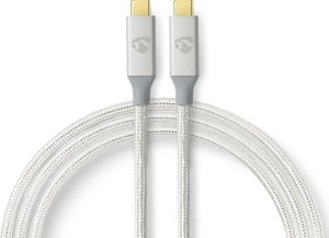 Kabel USB Nedis USB-C - USB-C 1 m Srebrny (CCTB64020AL10) 1